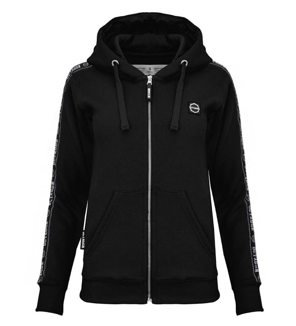 Hoodie Octagon Stripe ZIP capuchon zwart