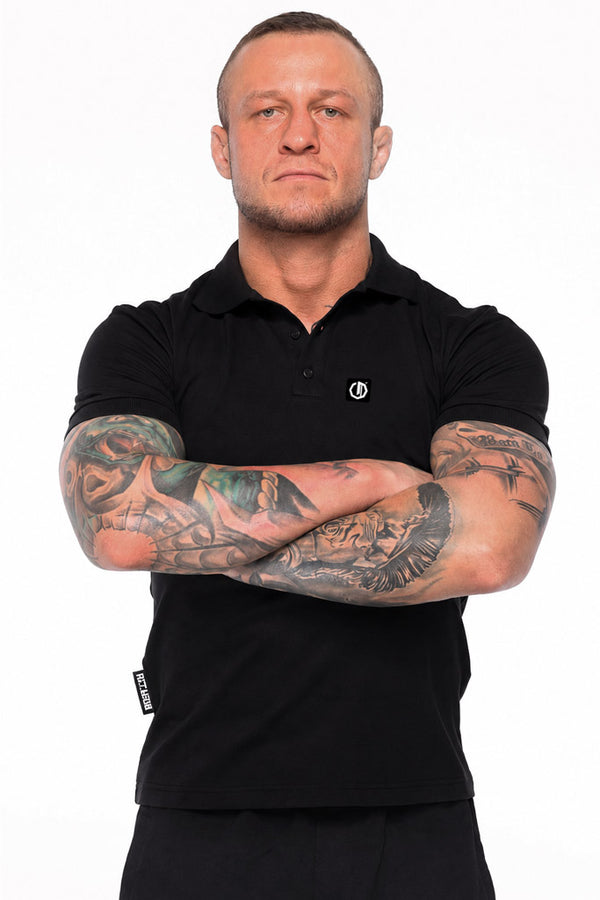 Poloshirt Legion Octagon Small Logo Rubber zwart