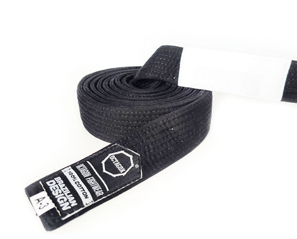 Pas do BJJ czarny z białym panelem