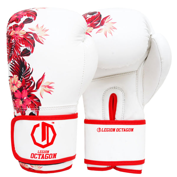 Bokshandschoenen Legion Octagon Flower wit/rood