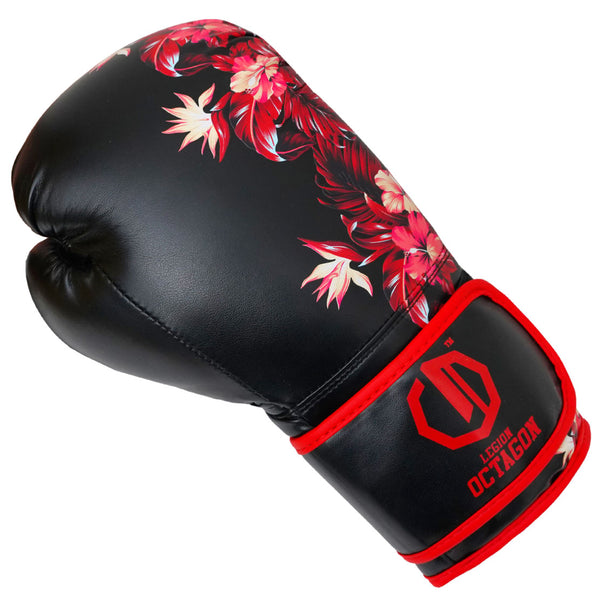 Bokshandschoenen Legion Octagon Flower zwart/rood