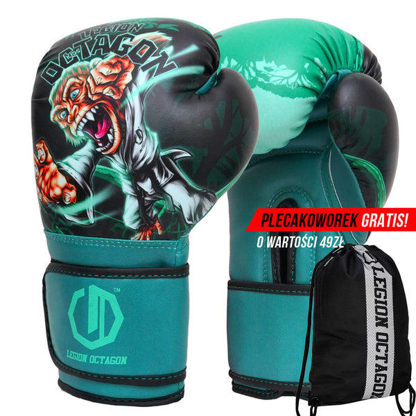 Rękawice bokserskie dziecięce Legion Octagon Monkey plecakoworek GRATIS!