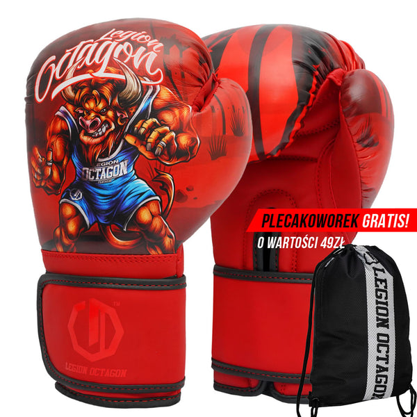 Rękawice bokserskie dziecięce Legion Octagon Bull plecakoworek GRATIS!