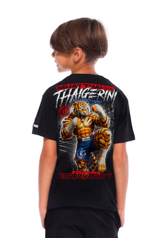 T-shirt Kids Octagon Brainrot Tiger Muaythai