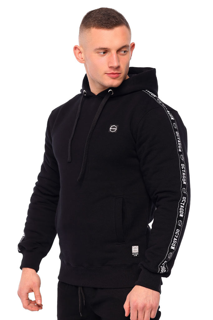 Bluza Octagon Stripe black z kapturem