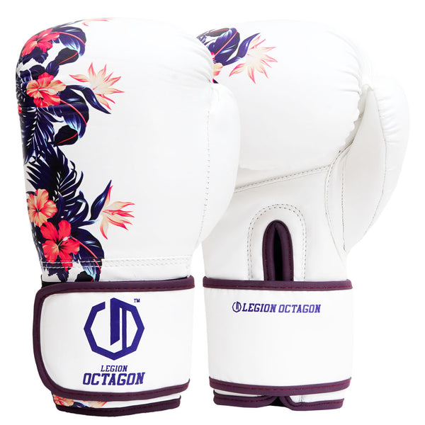 Bokshandschoenen Legion Octagon Flower wit/paars