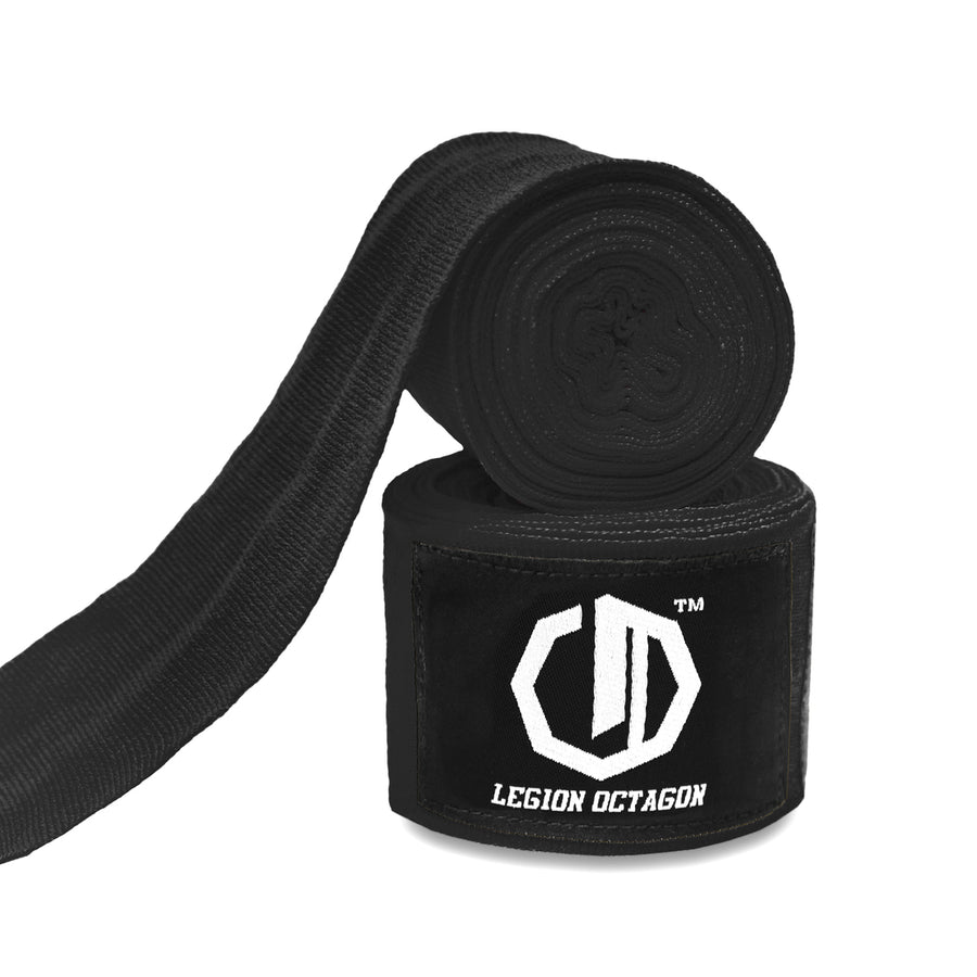 Boksbandages Legion Octagon Standard/4m zwart/wit