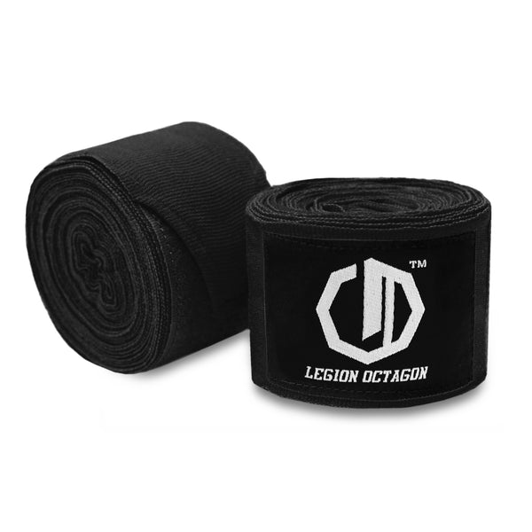 Boksbandages Legion Octagon Standard/4m zwart/wit