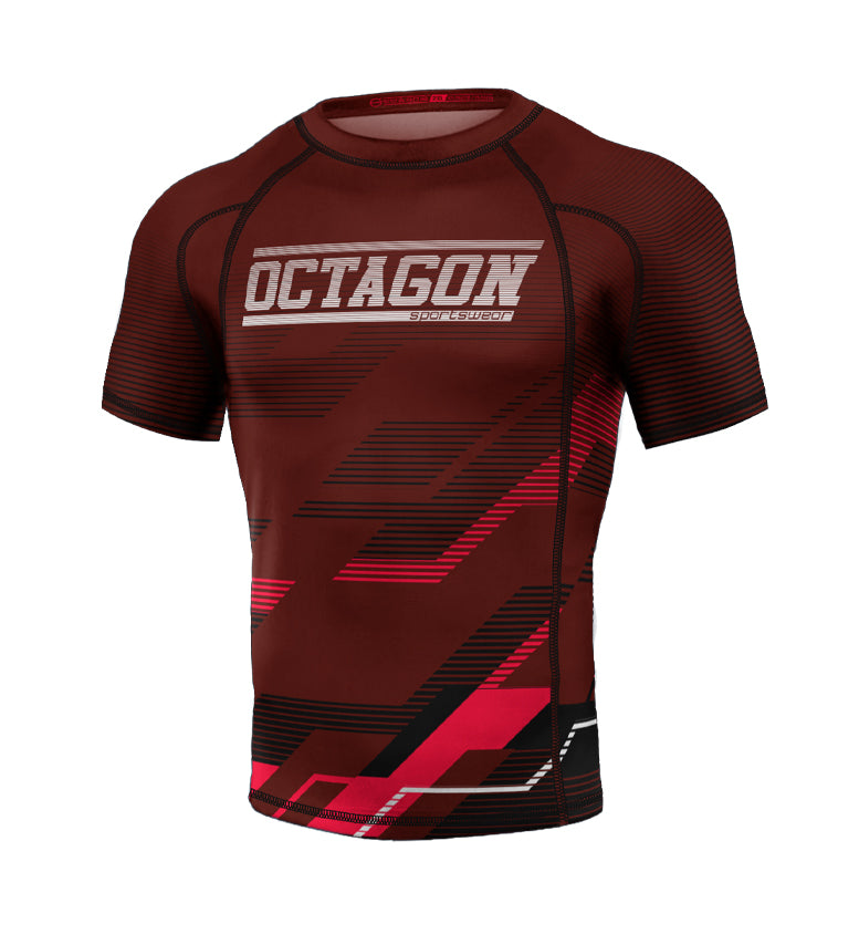 Rashguard Octagon PREMIUM Racer burgundy