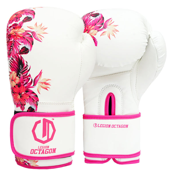 Bokshandschoenen Legion Octagon Flower wit/roze