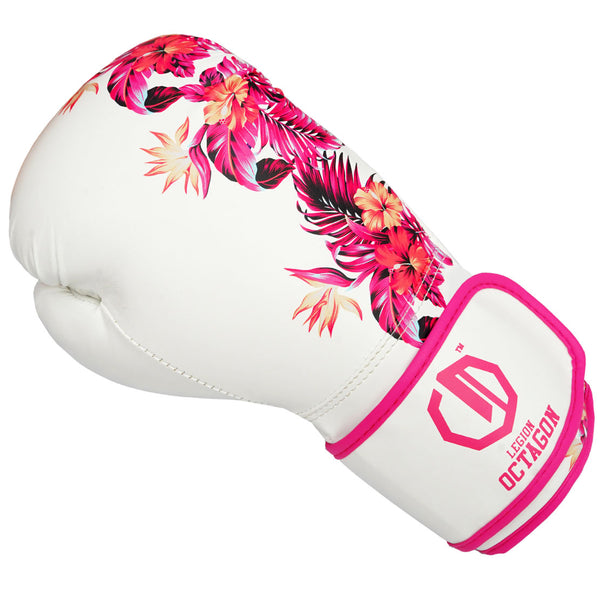 Bokshandschoenen Legion Octagon Flower wit/roze