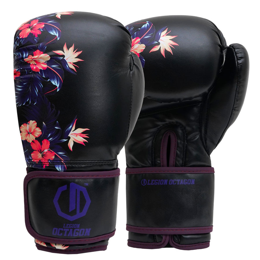 Bokshandschoenen Legion Octagon Flower zwart/paars