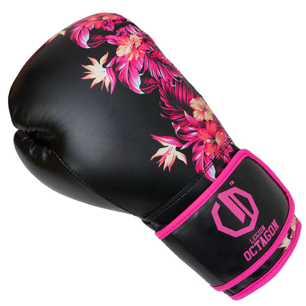 Bokshandschoenen Legion Octagon Flower zwart/roze