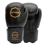 Rękawice bokserskie Octagon Royal black/gold SKÓRA plecakoworek GRATIS!