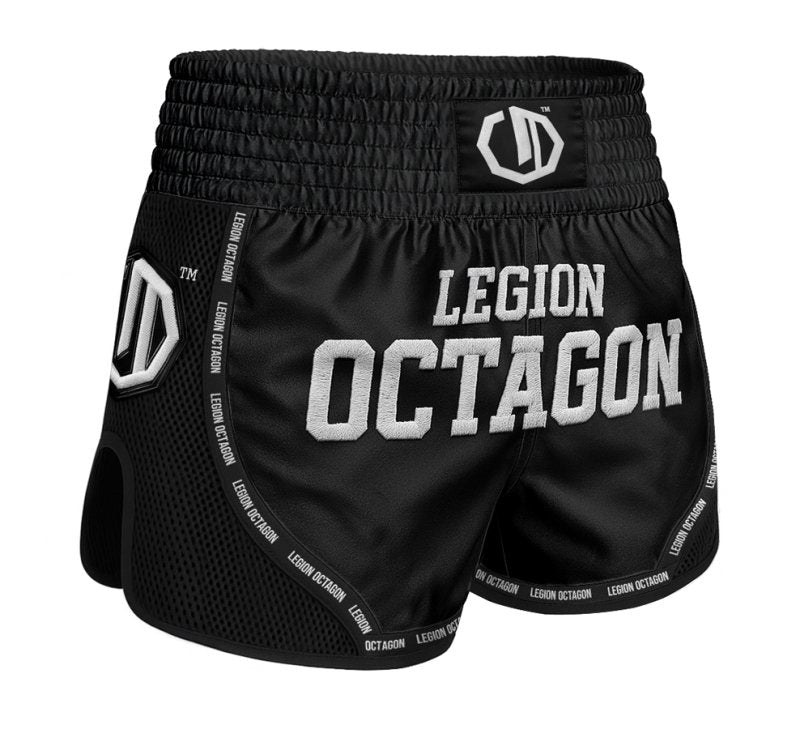 Kickboxing/Muay Thai Shorts Legion Octagon Mesh PREMIUM black/white