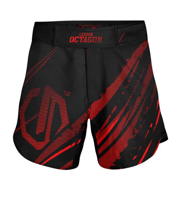 Grappling Shorts Kids Octagon black/red