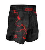 MMA Shorts Octagon Marble Camo red