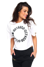 T-shirt Dames Octagon RING wit