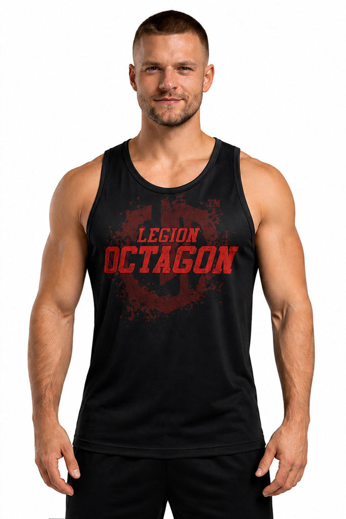 Tanktop Legion Octagon sportowy Grunge zwart/rood